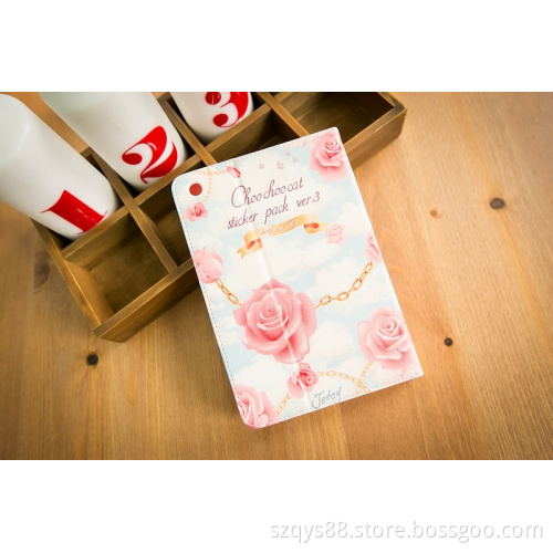 Lovely Good quality PU leather skin Choo Choo Cat protective case for apple ipad 2 ipad 3 ipad 4